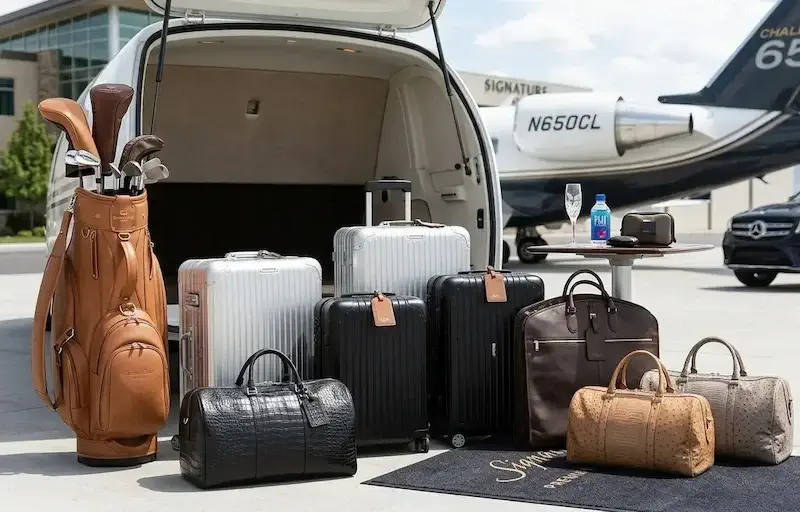 Modern baggage compartment and optimized luggage space of a Cessna Citation Ascend business jet