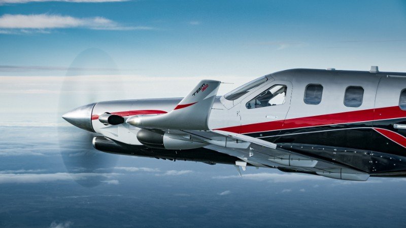 Hartzell five-blade composite propeller and engine housing on a Daher TBM 960 turboprop