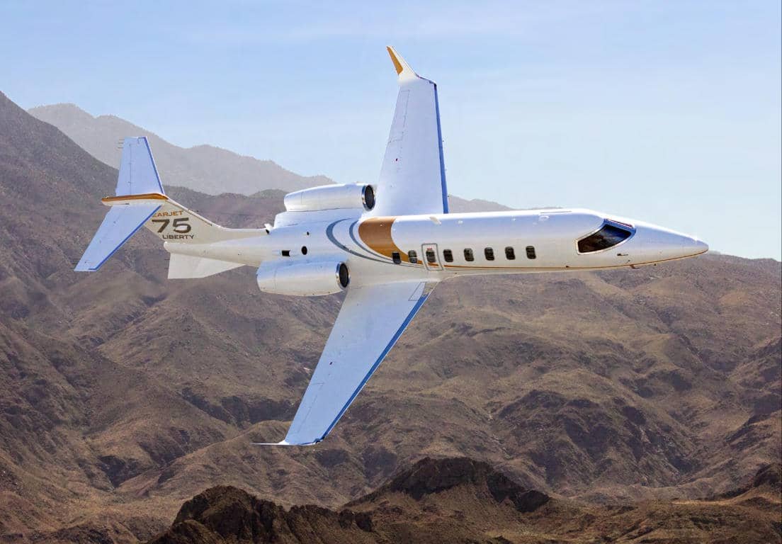 Bombardier Learjet 75 Liberty key specifications including range, speed, and cabin dimensions